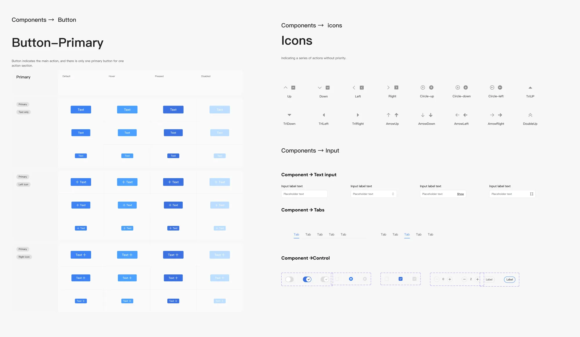 A small set of buttons was enough to meet our current design needs each thoughtfully built with all the necessary nested variants